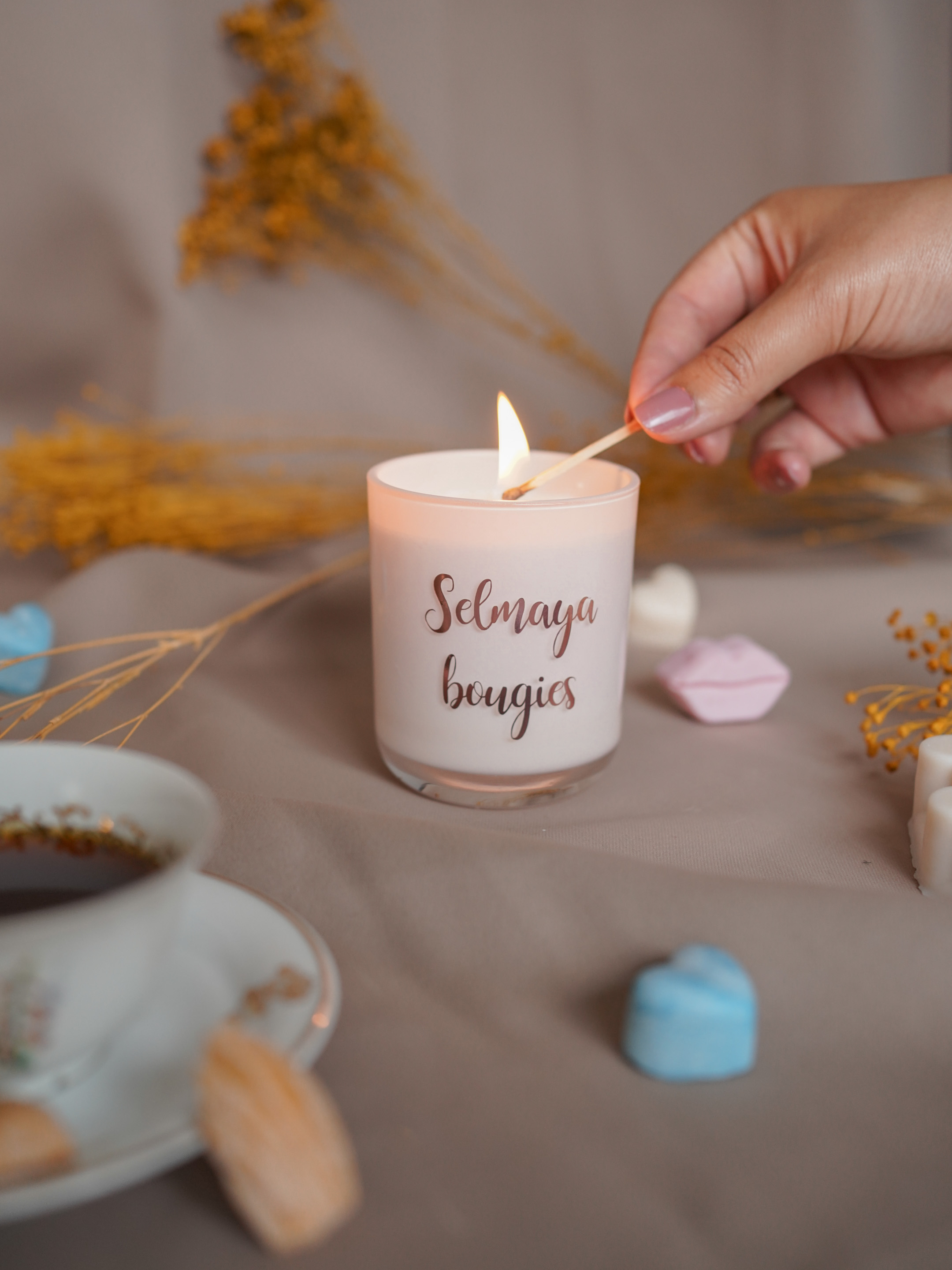 Fondant bougie parfumé avec feuilles d'or : bougie par